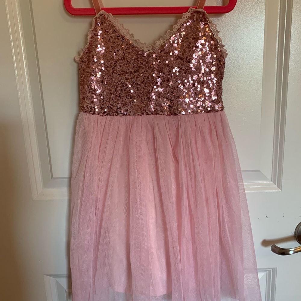 Sparkling Pink Sequin Kids Dress